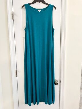 J. Jill Slub  Knit Sleeveless Maxi Dress Teal Size L